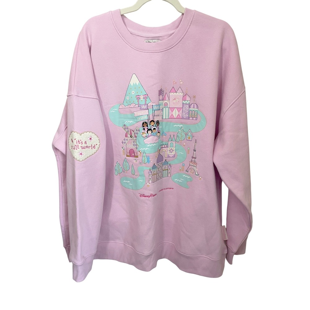 Disney Parks Stoney Clover Lane Its A Small World Pink Sweatshirt Womens 2X